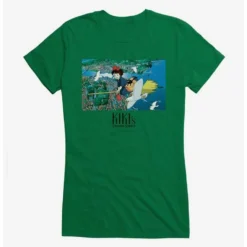 New 😍 Studio Ghibli Kiki's Delivery Service Broomstick Girls T-Shirt 😀 -Studio Ghibli Shop 13073245 hi