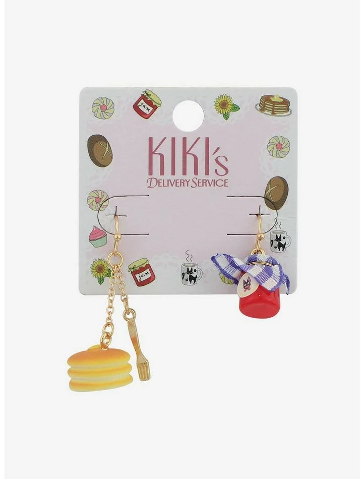 Cheap ⌛ Studio Ghibli Kiki's Delivery Service Pancake Mismatch Earring Set ✔️ 1 Cheap ⌛ Studio Ghibli Kiki's Delivery Service Pancake Mismatch Earring Set ✔️