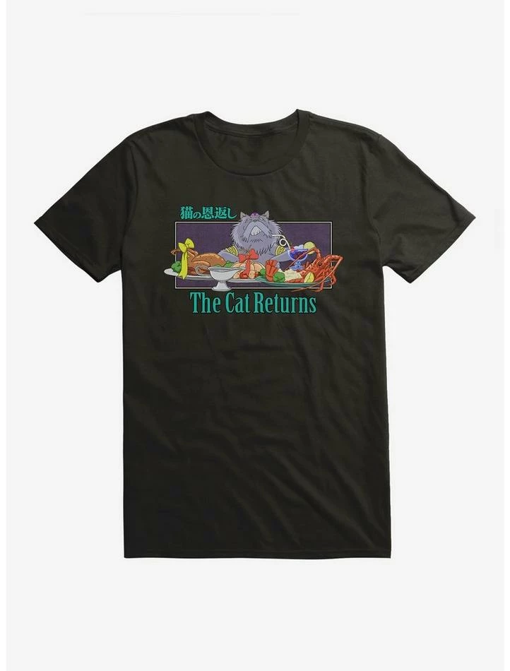 Promo ✨ Studio Ghibli The Cat Returns Cat King Feast T-Shirt 🎉 2 Promo ✨ Studio Ghibli The Cat Returns Cat King Feast T-Shirt 🎉 - Image 2