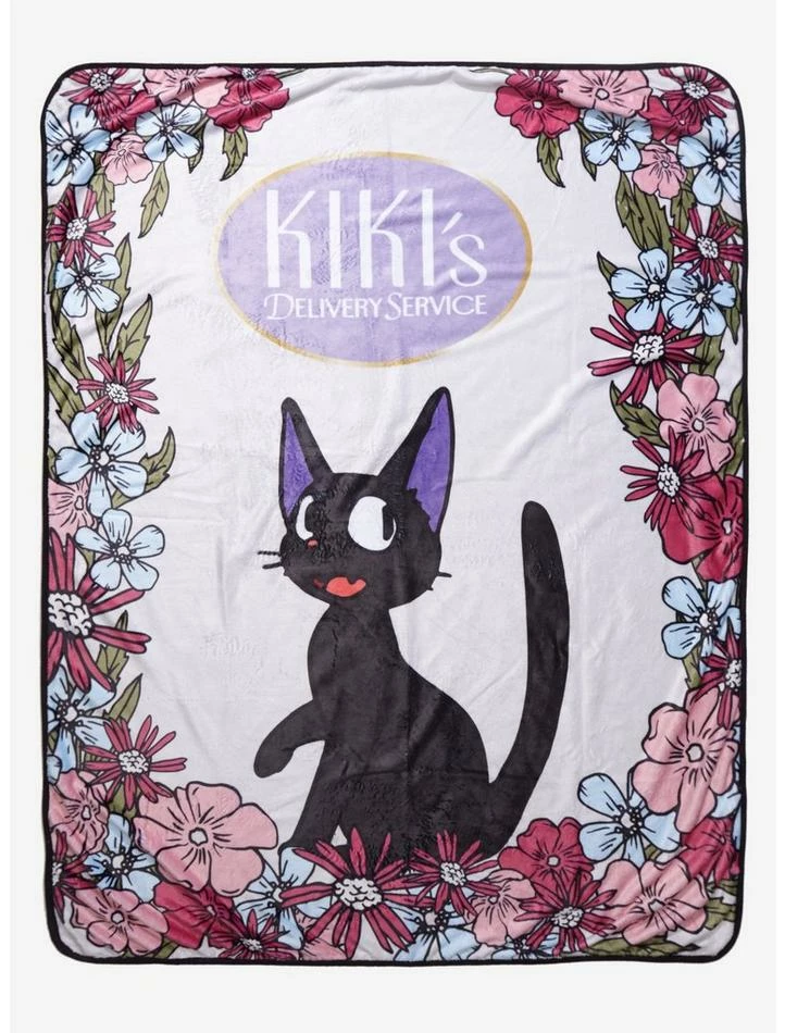 Coupon โจ Studio Ghibli Kiki's Delivery Service Jiji Flower Throw Blanket ๐งจ 1 Coupon โจ Studio Ghibli Kiki's Delivery Service Jiji Flower Throw Blanket ๐งจ