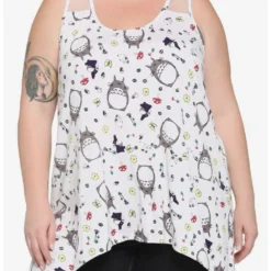 Buy 🎉 Studio Ghibli My Neighbor Totoro Floral Mesh Panel Girls Tank Top Plus Size 🎉