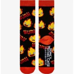 Deals 🎉 Studio Ghibli Howl's Moving Castle Calcifer Burn Crew Socks 🎉 -Studio Ghibli Shop 17141622 av2