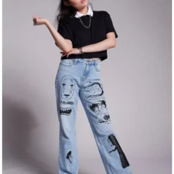 Buy 🔔 Her Universe Studio Ghibli Spirited Away Icons Wide Leg Denim Pants 👏 -Studio Ghibli Shop 17393611 av3