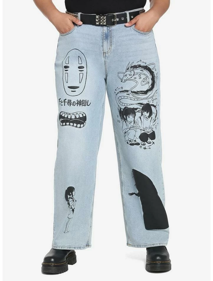 Best Sale ✔️ Her Universe Studio Ghibli Spirited Away Icons Wide Leg Denim Pants Plus Size ⌛ 1 Best Sale ✔️ Her Universe Studio Ghibli Spirited Away Icons Wide Leg Denim Pants Plus Size ⌛