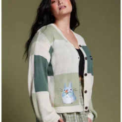 Hot Sale 🛒 Her Universe Studio Ghibli My Neighbor Totoro Patchwork Girls Cardigan Plus Size 🛒 -Studio Ghibli Shop 17398126 av3