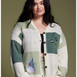 Hot Sale 🛒 Her Universe Studio Ghibli My Neighbor Totoro Patchwork Girls Cardigan Plus Size 🛒