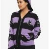 Best Pirce 🔥 Studio Ghibli Kiki's Delivery Service Jiji Stripe Skimmer Girls Hooded Cardigan 🎁