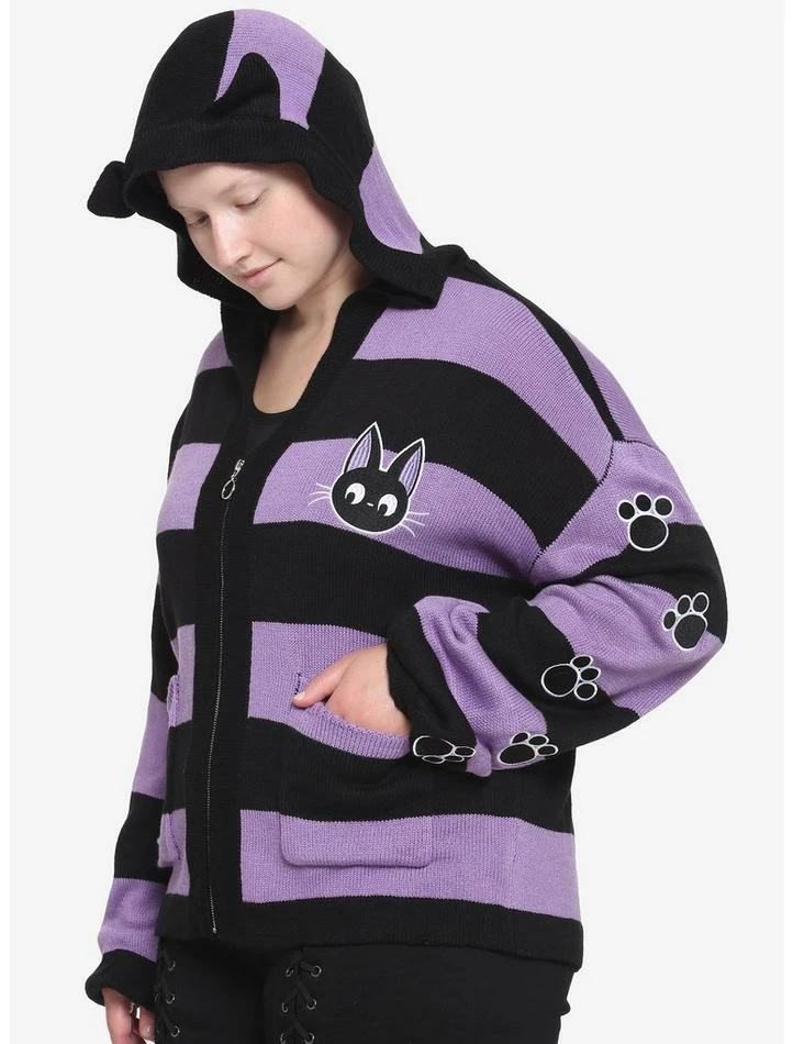 Deals โค๏ธ Studio Ghibli Kiki's Delivery Service Jiji Stripe Skimmer Girls Hooded Cardigan Plus Size ๐ 1 Deals โค๏ธ Studio Ghibli Kiki's Delivery Service Jiji Stripe Skimmer Girls Hooded Cardigan Plus Size ๐