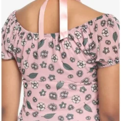 Promo 🎉 Her Universe Studio Ghibli My Neighbor Totoro Soot Sprites Ruched Mesh 👏 Girls Top ⌛ -Studio Ghibli Shop 17550606 av2