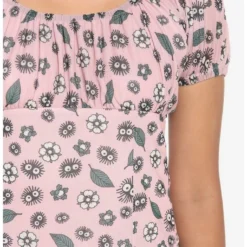 Promo 🎉 Her Universe Studio Ghibli My Neighbor Totoro Soot Sprites Ruched Mesh 👏 Girls Top ⌛ -Studio Ghibli Shop 17550606 av3