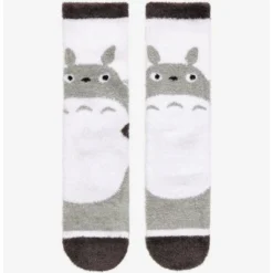 Budget 🌟 Studio Ghibli My Neighbor Totoro Grey Profile Fuzzy Socks 🎁