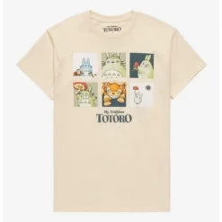 Buy ✔️ Studio Ghibli My Neighbor Totoro Art Grid Boyfriend Fit ⌛ Girls T-Shirt 👍
