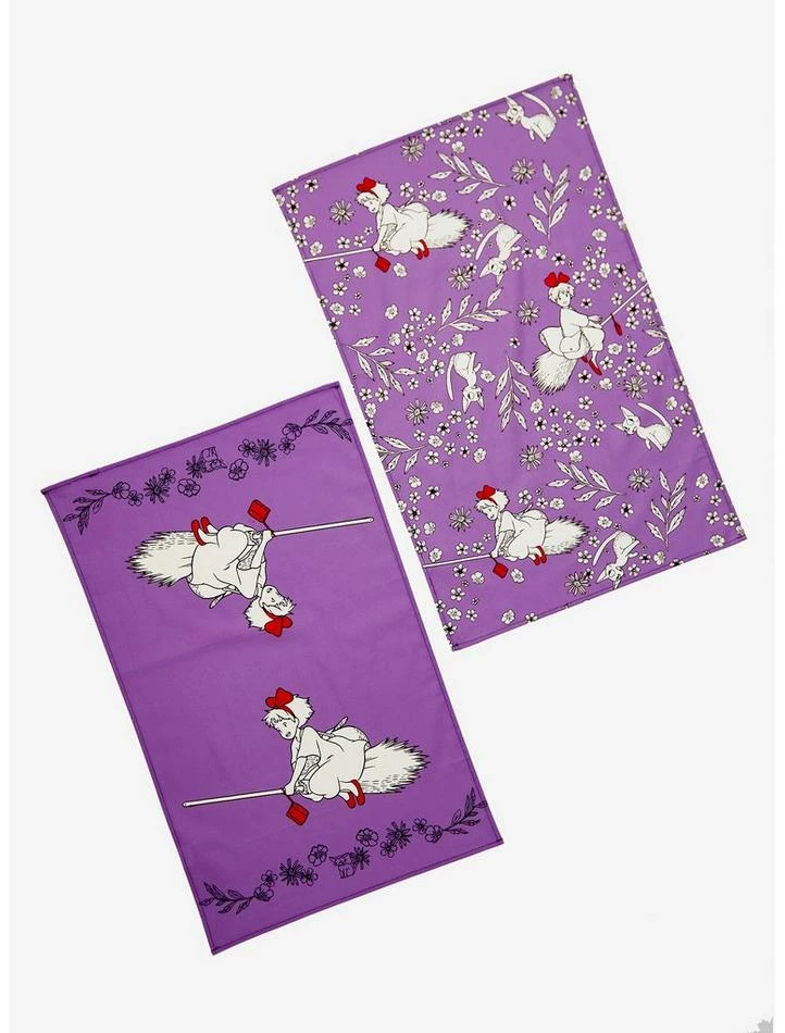 Promo 🧨 Studio Ghibli Kiki's Delivery Service Floral Towel Set 🤩 2 Promo 🧨 Studio Ghibli Kiki's Delivery Service Floral Towel Set 🤩 - Image 2