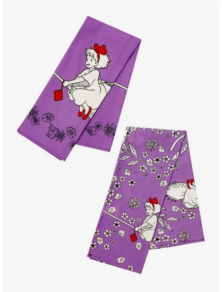 Promo 🧨 Studio Ghibli Kiki's Delivery Service Floral Towel Set 🤩 1 Promo 🧨 Studio Ghibli Kiki's Delivery Service Floral Towel Set 🤩