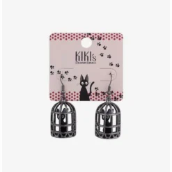 Outlet 👏 Studio Ghibli Kiki's Delivery Service Jiji Cage Drop Earrings 🎉