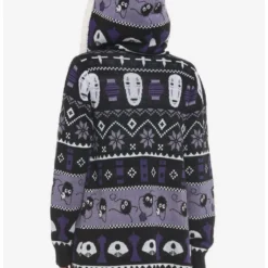 Coupon 😀 Her Universe Studio Ghibli Spirited Away Fair Isle Sherpa Girls Open Cardigan 🔔 -Studio Ghibli Shop 19281966 av2