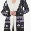Coupon 😀 Her Universe Studio Ghibli Spirited Away Fair Isle Sherpa Girls Open Cardigan 🔔