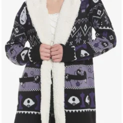 Coupon 😀 Her Universe Studio Ghibli Spirited Away Fair Isle Sherpa Girls Open Cardigan 🔔