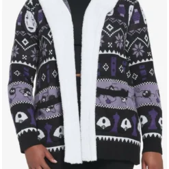Wholesale 🛒 Her Universe Studio Ghibli Spirited Away Fair Isle Sherpa Girls Open Cardigan Plus Size ❤️