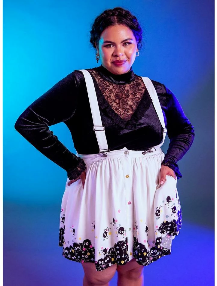 Brand new ๐ Her Universe Studio Ghibli Spirited Away Soot Sprites Star Candy Suspender Skirt Plus Size โค๏ธ 1 Brand new ๐ Her Universe Studio Ghibli Spirited Away Soot Sprites Star Candy Suspender Skirt Plus Size โค๏ธ