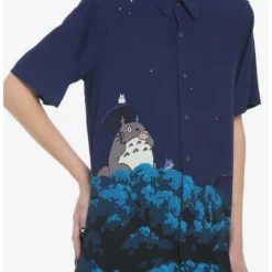 Best Sale 🧨 Her Universe Studio Ghibli My Neighbor Totoro Night Sky Oversized Girls Woven Button-Up ✨